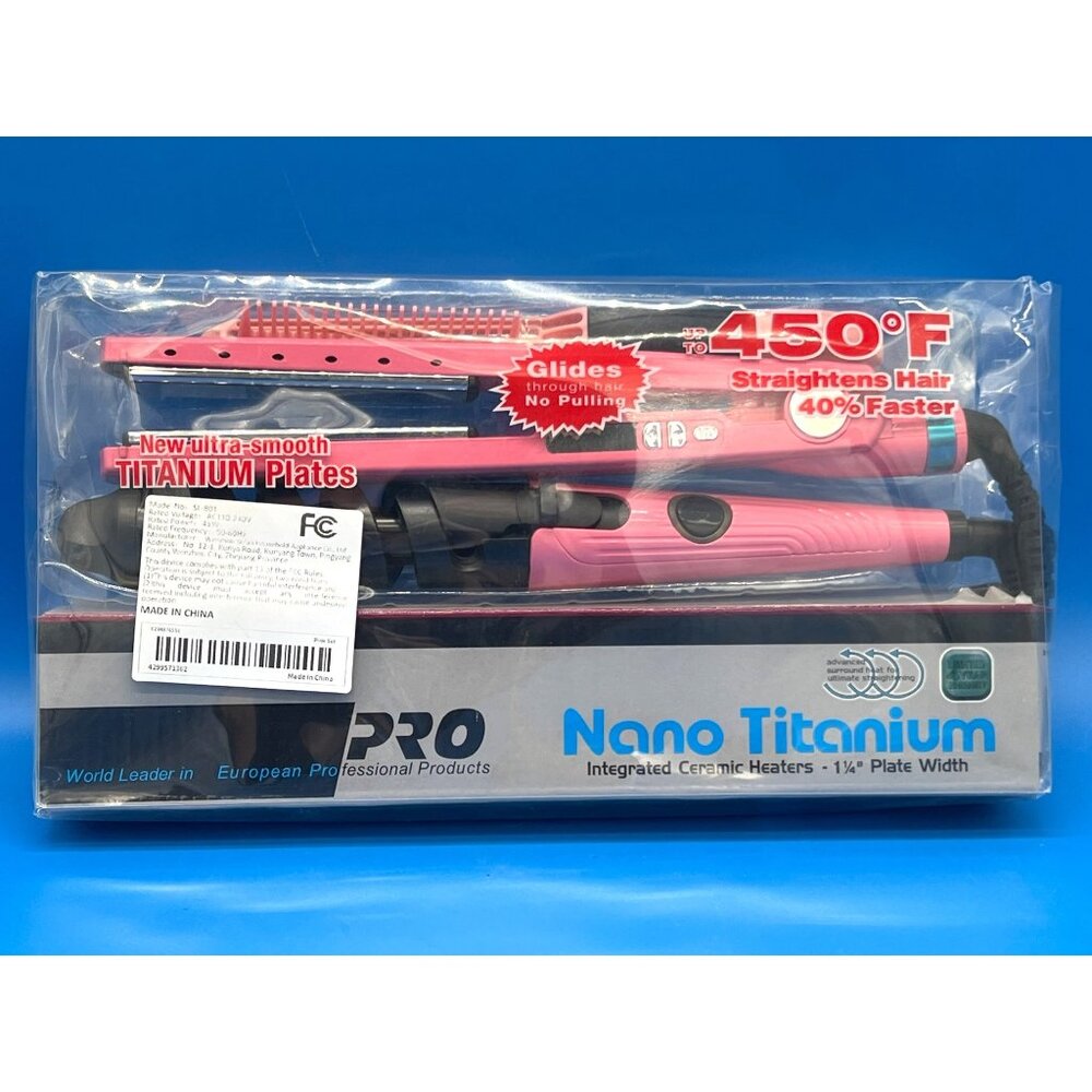 Nano Titanium Plate LED Temperature Settings Digital Ionic Straightener 1-1/4"